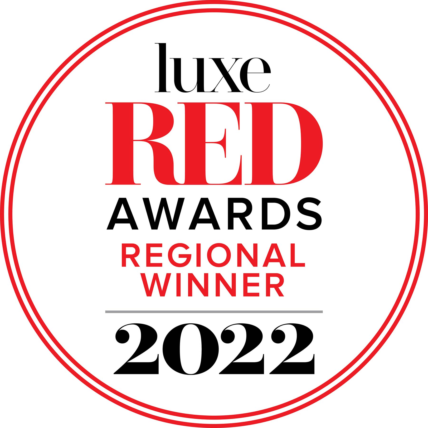 Luxe Red Awards badge