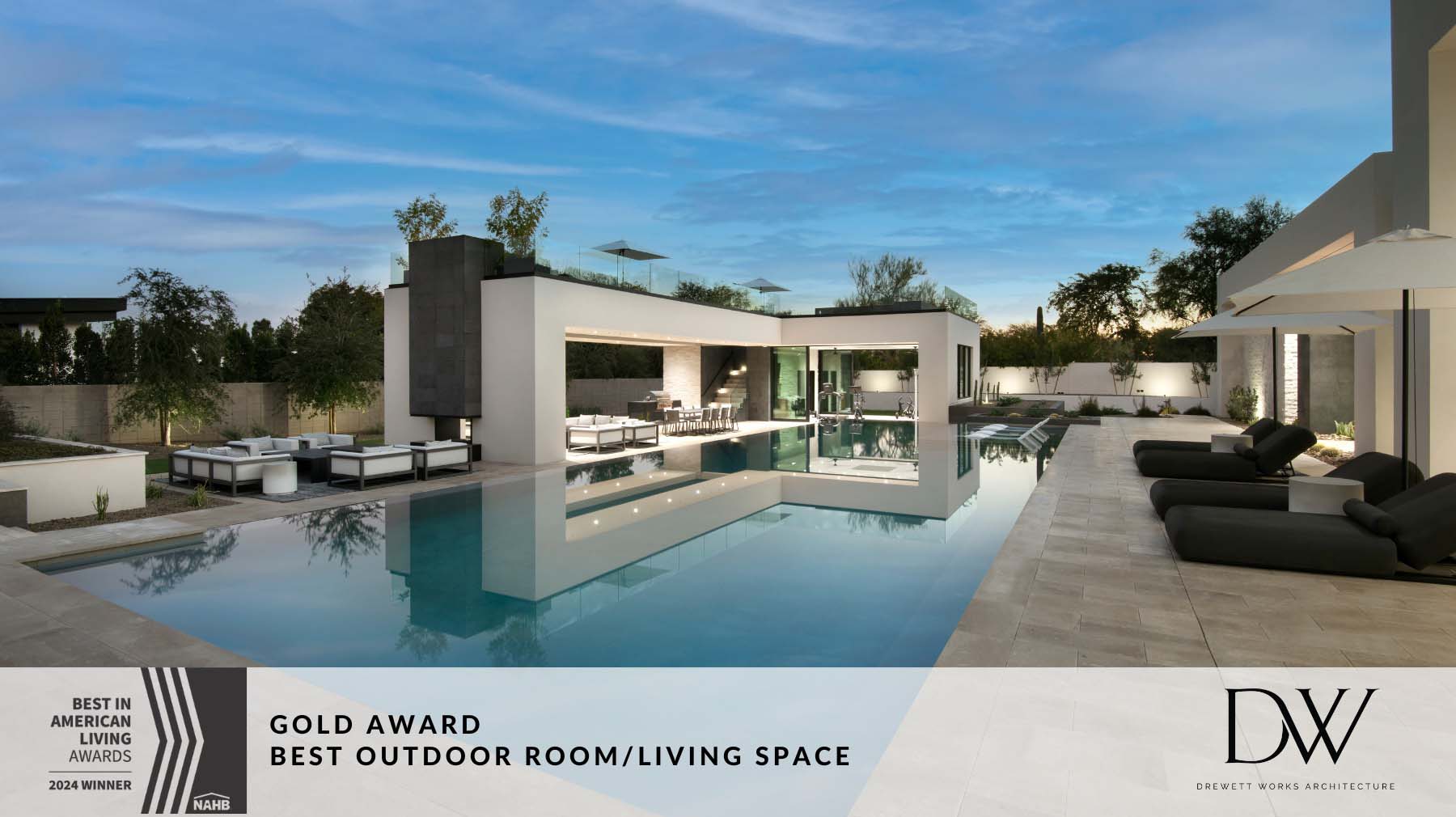 Gold AwardPart and Counterpart feature 1 Located in Scottsdale Ariz Drewett Works is an award winning architecture firm specializing in luxury residential hospitality and commercial architecture